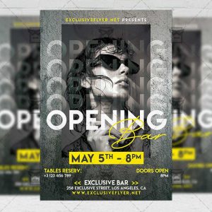 Bar Opening Template - Flyer PSD + Instagram Ready Size
