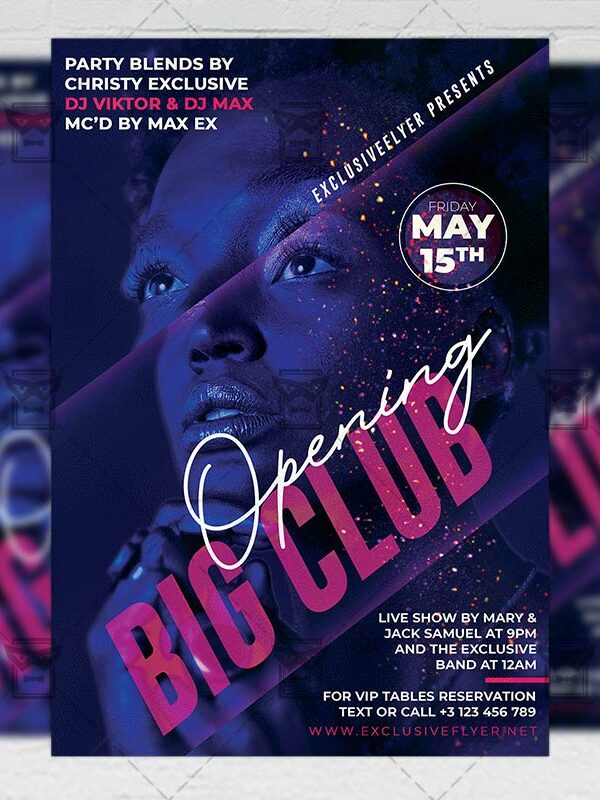 Big Club Opening Template - Flyer PSD + Instagram Ready Size