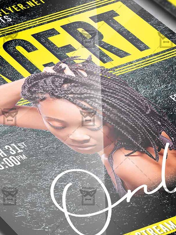 Big Online Concert Template - Flyer PSD + Instagram Ready Size