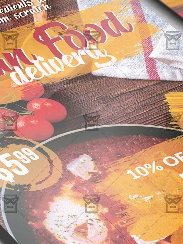 Delivery Italian Food Template - Flyer PSD + Instagram Ready Size