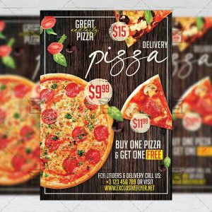 Delivery Pizza Template - Flyer PSD + Instagram Ready Size