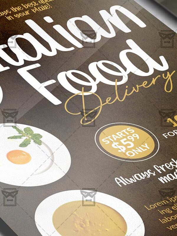 Italian Food Delivery Template - Flyer PSD + Instagram Ready Size