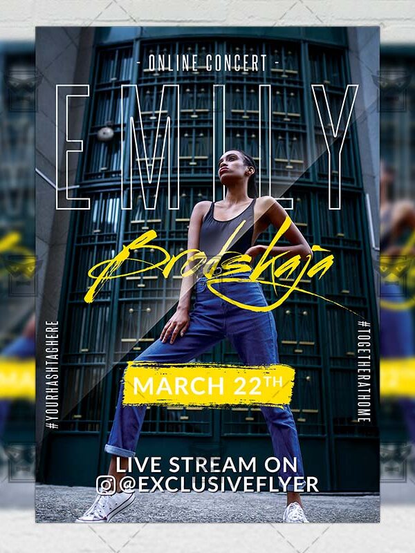 Online Concert Template - Flyer PSD + Instagram Ready Size