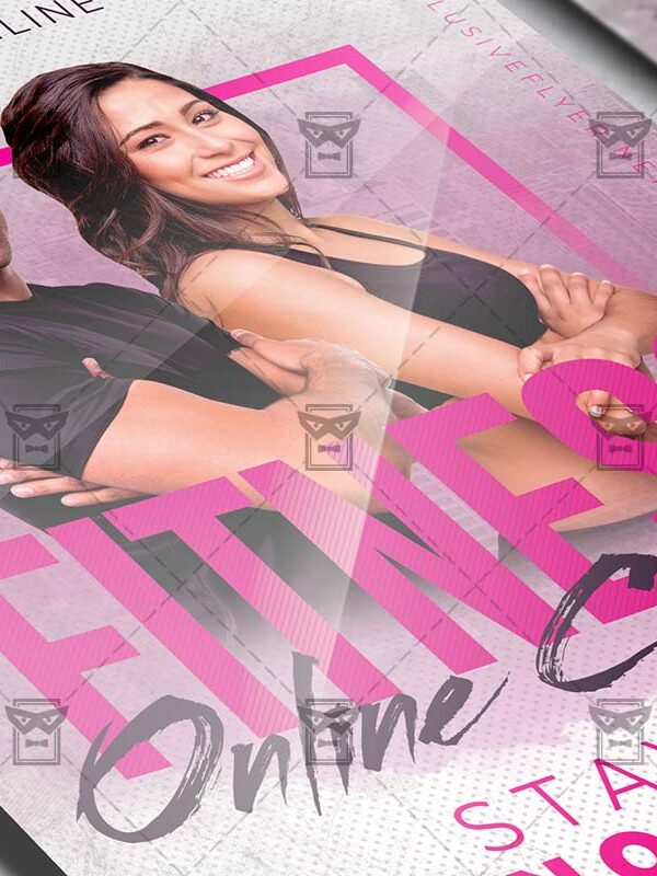 Online Fitness Classes Template - Flyer PSD + Instagram Ready Size