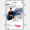 Online Fitness Marathon Template - Flyer PSD + Instagram Ready Size