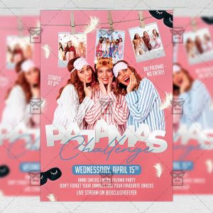 Pajamas Challenge Template - Flyer PSD + Instagram Ready Size