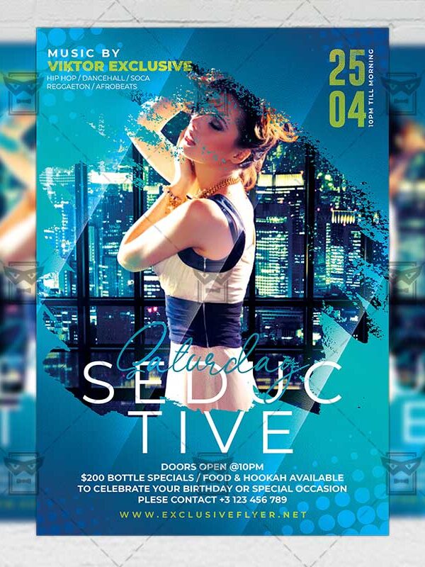 Seductive Saturday Template - Flyer PSD + Instagram Ready Size