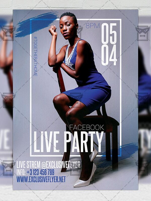 Facebook Live Party Template - Flyer PSD Optimized for Instagram