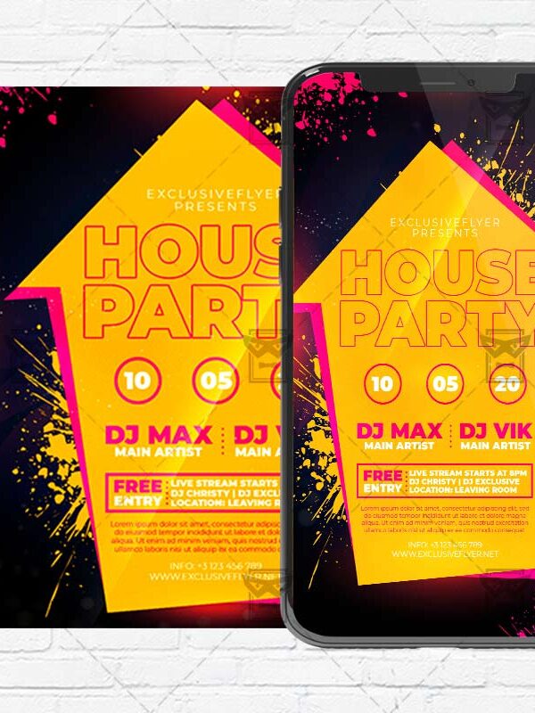 House Party Flyer PSD - Optimized for Instagram