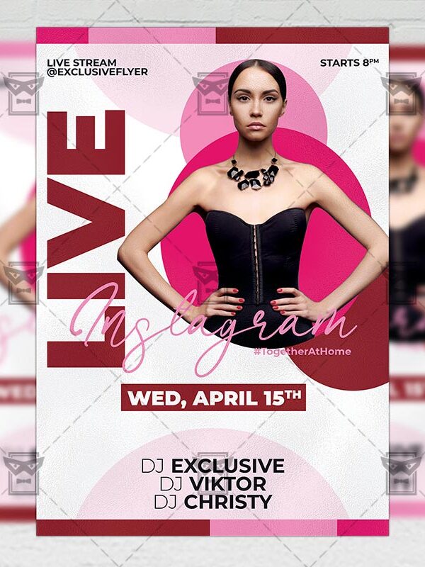 Instagram Live Template - Flyer PSD + Instagram Ready Size