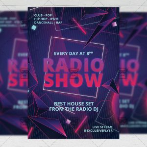 Live Radio Show Template - Flyer PSD Optimized for Instagram