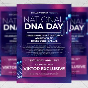 National DNA Day - Flyer PSD Template