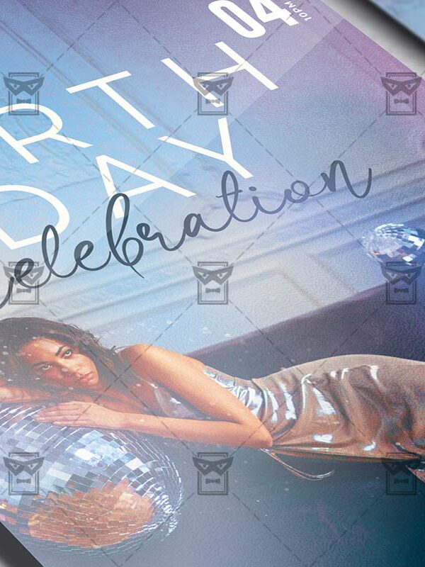 Online Birthday Celebration Template - Flyer PSD Optimized for Instagram