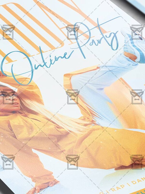 Online Birthday Party Template - Flyer PSD Optimized for Instagram