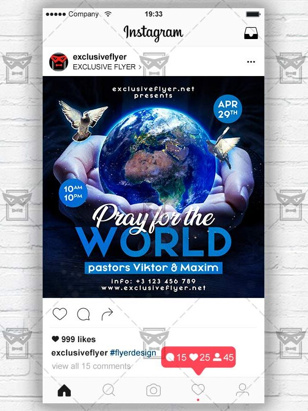 Pray for the World - Flyer PSD Template