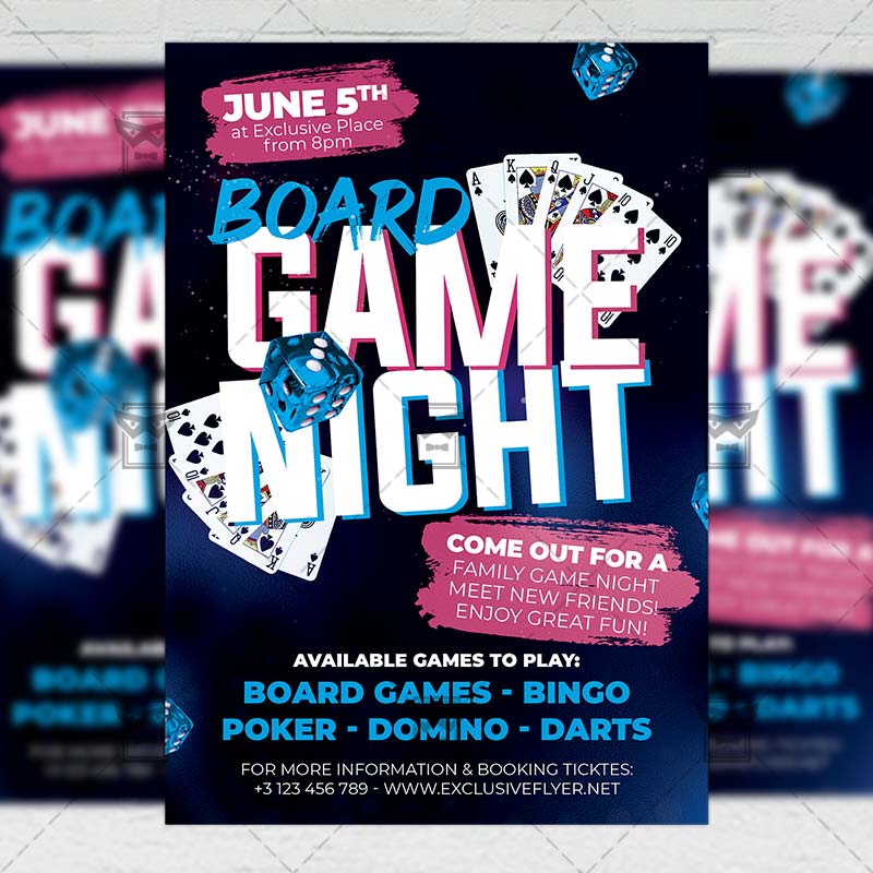 Board Game Night Flyer PSD Template ExclusiveFlyer