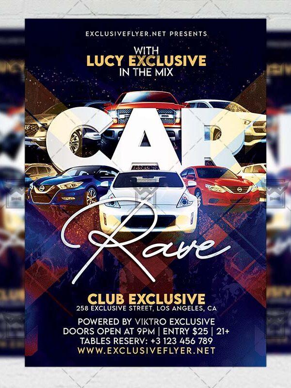 Car Rave Night - Flyer PSD Template