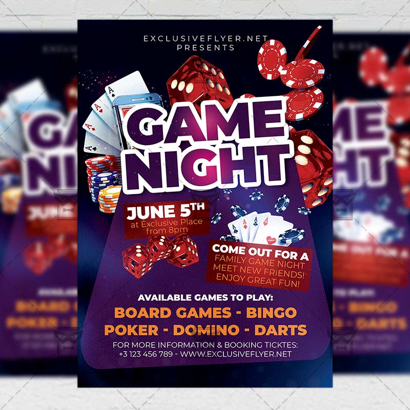 Game Night Flyer PSD Template ExclusiveFlyer