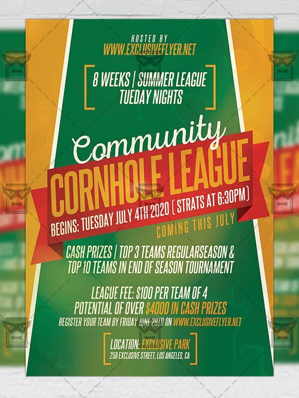 Cornhole League - Flyer PSD Template