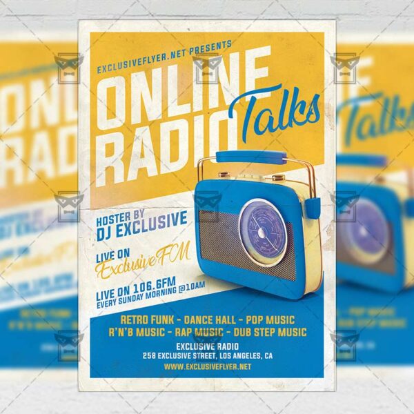 Online Radio Talks - Flyer PSD Template