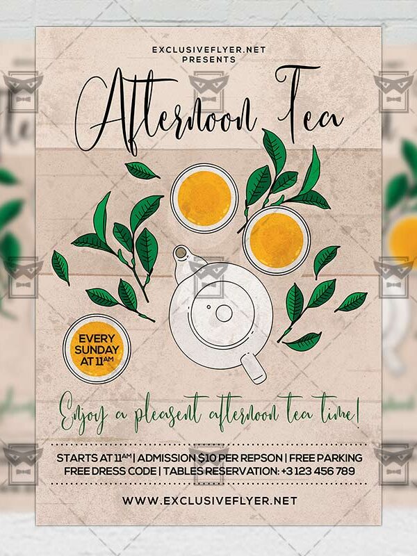 Afternoon Tea - Flyer PSD Template
