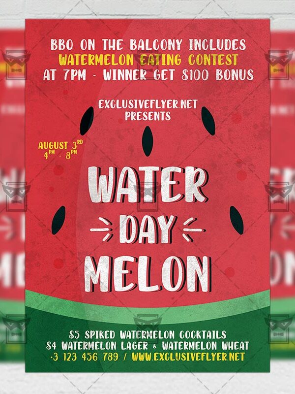 Watermelon Day - Flyer PSD Template