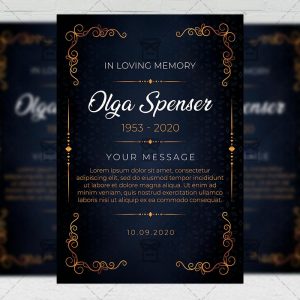 Funeral Card - Flyer PSD Template