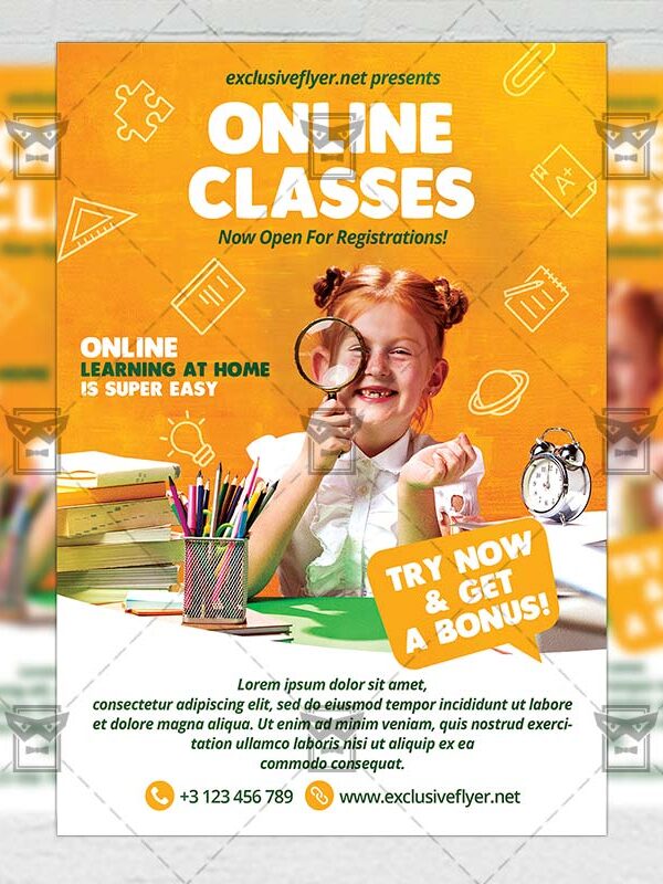 Online Classes - Flyer PSD Template