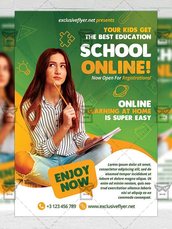 Online School - Flyer PSD Template