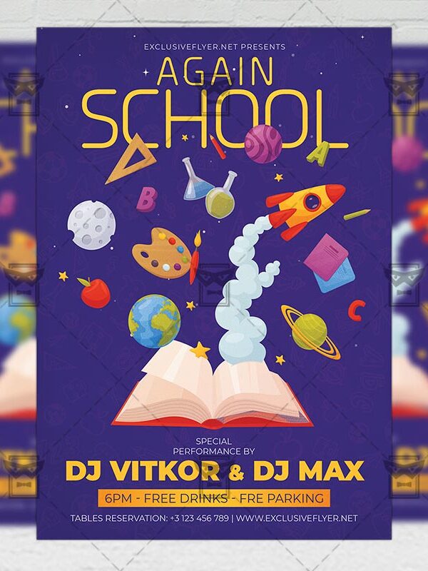 School Again - Flyer PSD Template