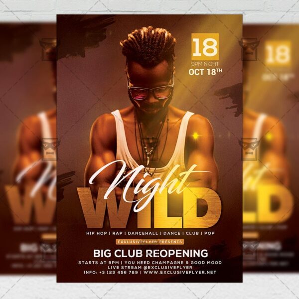 Download Wild Night - Flyer PSD Template | ExclusiveFlyer