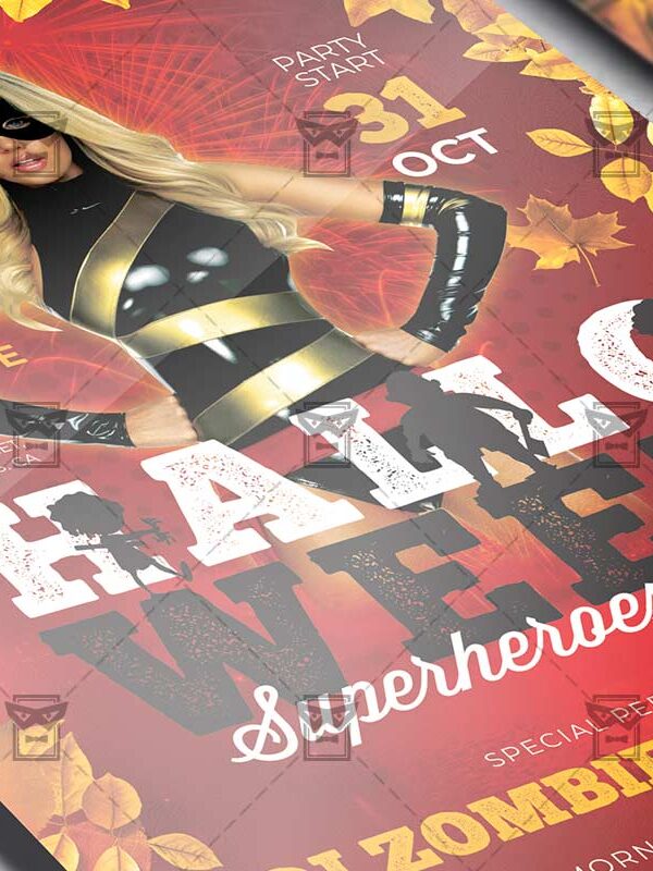 Halloween Superheroes Party - Flyer PSD Template