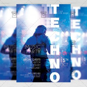 Techno Party - Flyer PSD Template