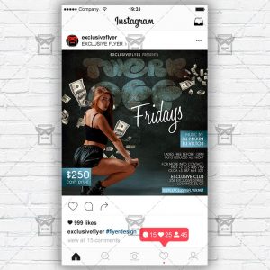 Twerk Off - Instagram Post and Stories PSD Template