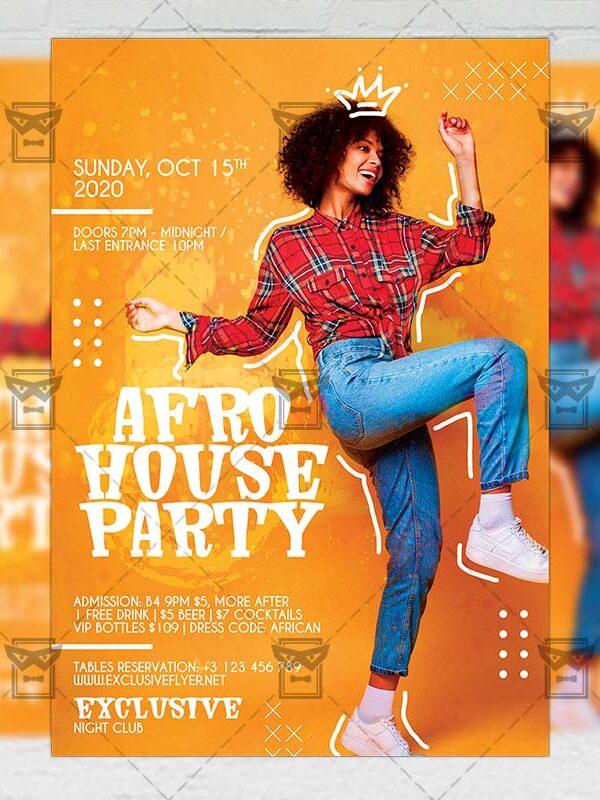 Afro House Party - Flyer PSD Template
