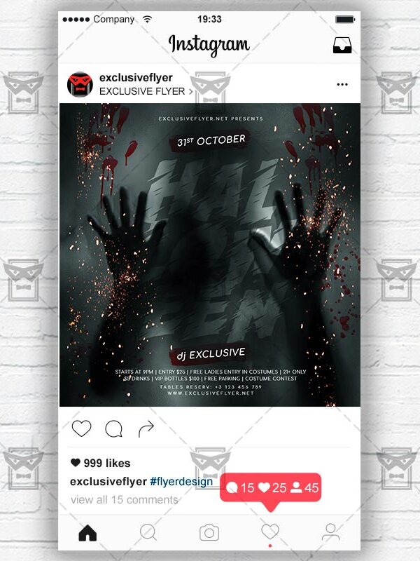 Halloween Affair - Instagram Post and Stories PSD Template