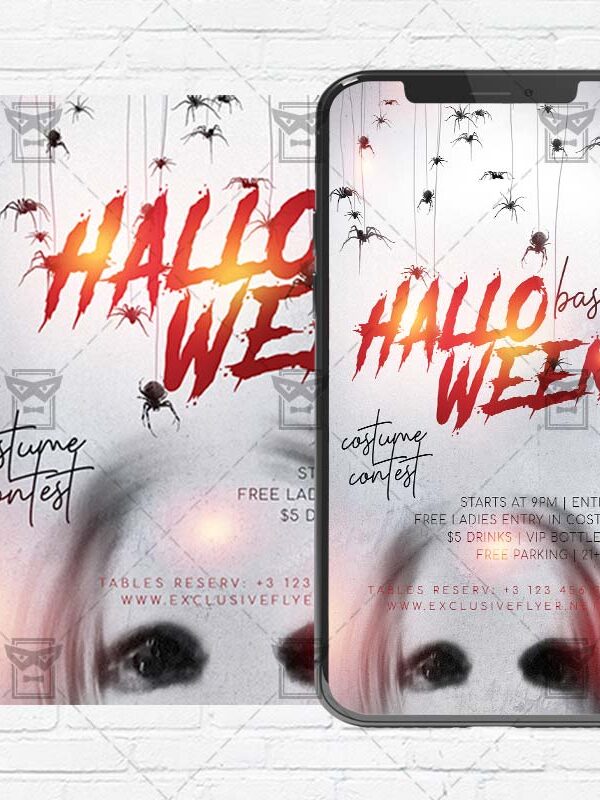 Halloween Bash - Instagram Post and Stories PSD Template