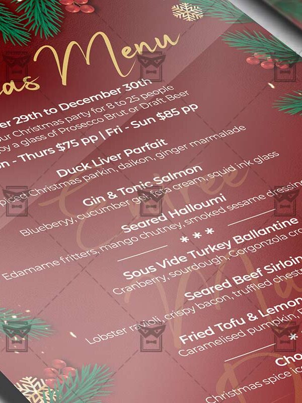 Christmas Menu Set - Flyer PSD Template