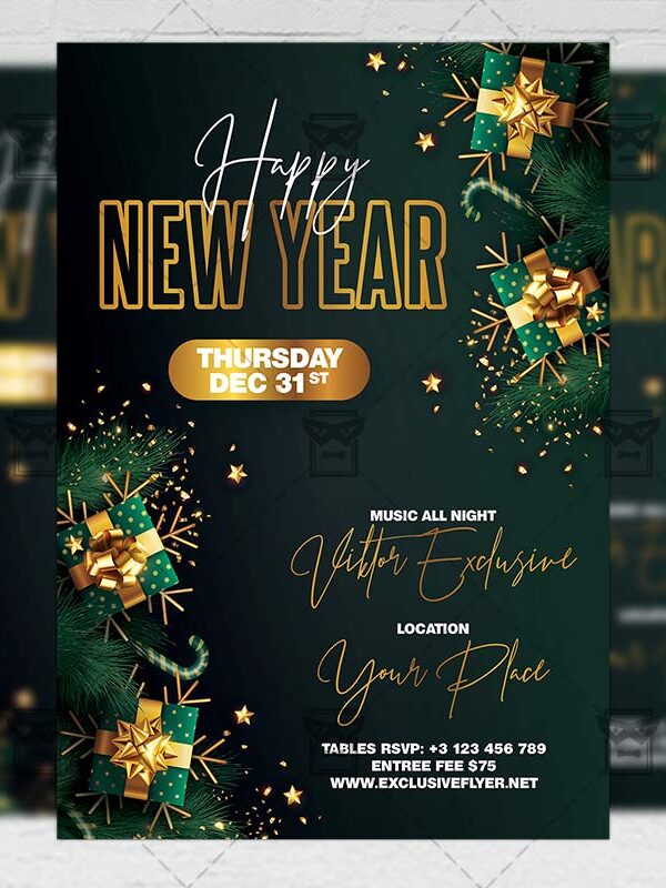 Happy New Year - Flyer PSD Template