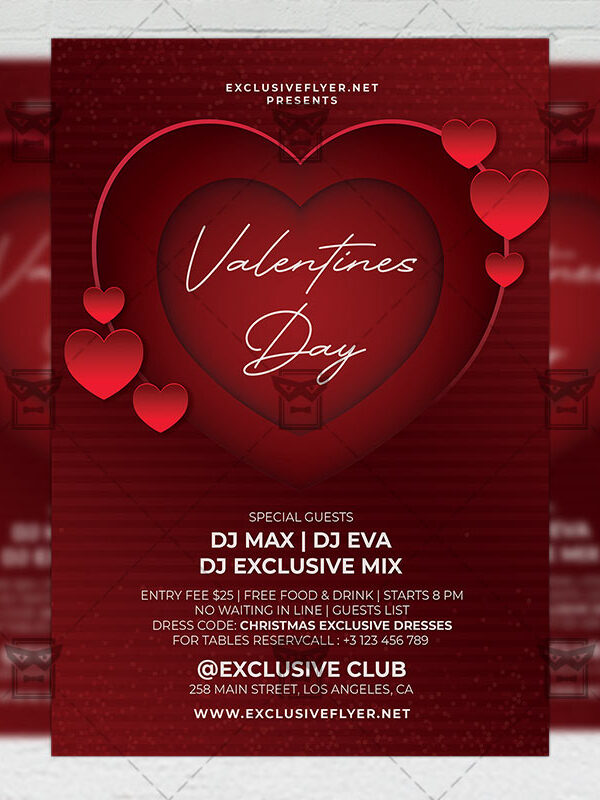 Happy Valentines Day - Flyer PSD Template