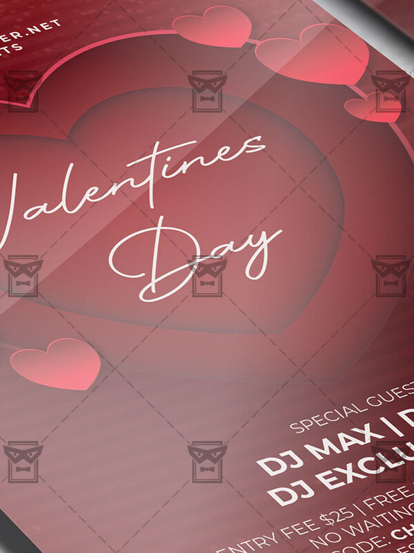 Happy Valentines Day - Flyer PSD Template