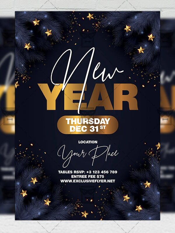 New Year - Flyer PSD Template