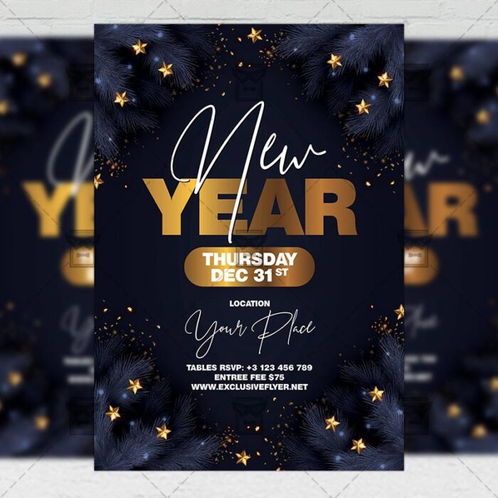New Year - Flyer PSD Template