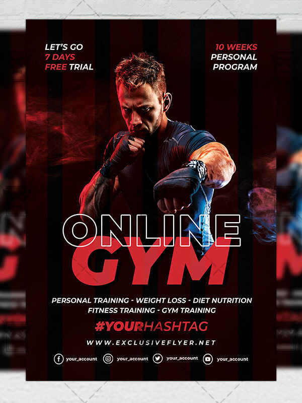 Online GYM - Flyer PSD Template