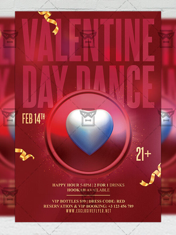 Valentine Day Dance - Flyer PSD Template