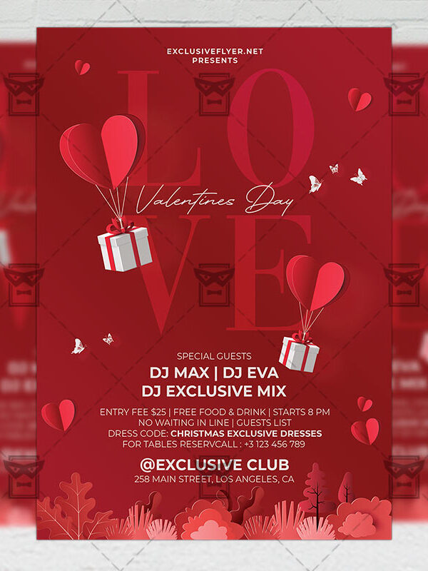 Valentines Day - Flyer PSD Template
