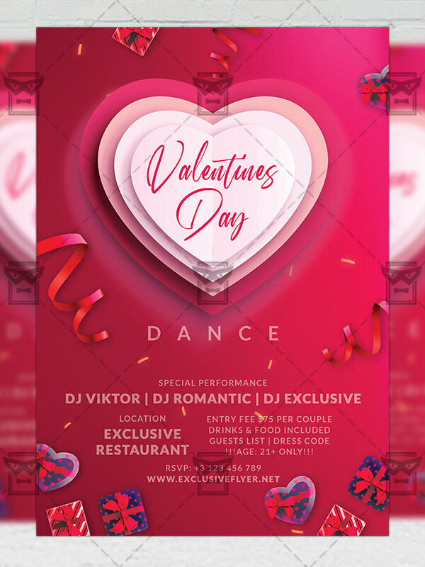Valentines Day Dance - Flyer PSD Template