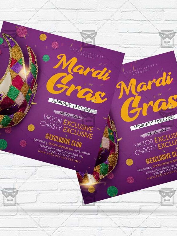 Mardi Gras- Flyer PSD Template