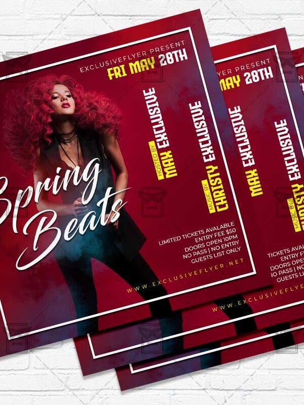 Spring Beats- Flyer PSD Template