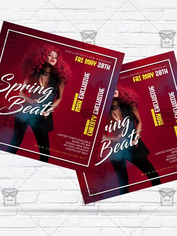 Spring Beats- Flyer PSD Template